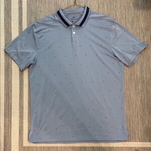 Nike Men's Light Blue Polo with Navy Accents